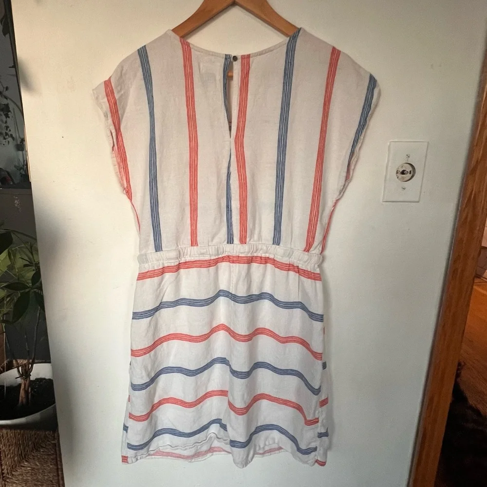 Old Navy Linen Multi Stripe Dress Size M - Picture 2 of 6